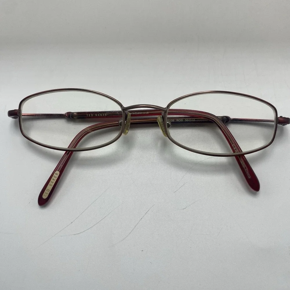 Ted Baker Eyeglasses FRAME ONLY Candy B108 50-18-135  Brown Rose gold 567